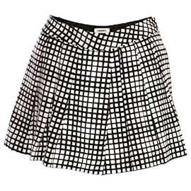 Autre Marque La agencia, pantalones cortos con estampado de cuadrados en blanco y negro/falda en tamaño 0/XS.
