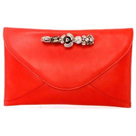 Autre Marque Casa Du Posh, bolso de mano de piel de cordero rojo