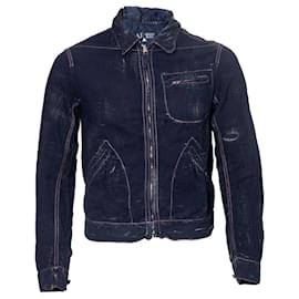 Armani Jeans, Blauer Denim-Cardigan mit Reißverschluss