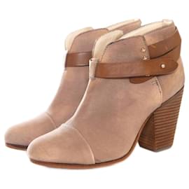 RAG Y HUESO, marrón/Botines de ante encerado Harrow de color gris en talla 38. - Rag & Bone