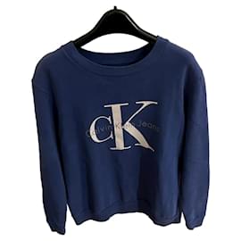 Calvin Klein Sweatshirt aus Baumwolle in Blau mit Logo