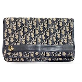 Pochette Dior Oblique Monogram Beige Blu Navy