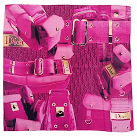 Quadrato di seta Dior Rosa Fuchsia