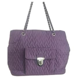 Borsa Prada Viola in Pelle e Tela