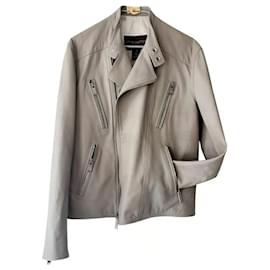 Chaqueta Aviador Louis Vuitton de Cuero Taupe