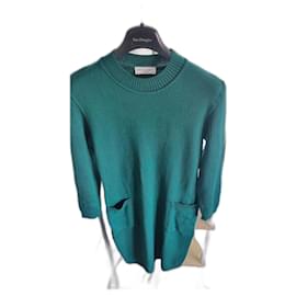 Robe Yves Saint Laurent en laine vert olive