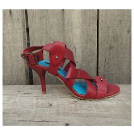 Sandalias Diesel P de cuero rojo 36