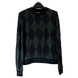 Felpa Baum und Pferdgarten Verde e Blu Navy con Stampa a Rombi