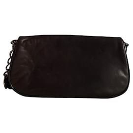 CC Chanel Camelia 5 su patta in pelle di agnello marrone