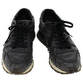 Scarpe da ginnastica LOUIS VUITTON in pelle esotica 6 Nero LV Autent202