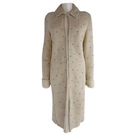 Abrigo de shearling bordado Gianni Versace