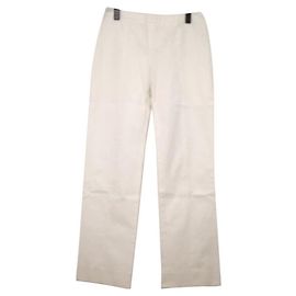 Loewe Calças de algodão branco com costuras frontais e traseiras