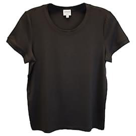 Armani Collezioni T-Shirt mit Rundhalsausschnitt aus grün-olivgrüner Viskose
