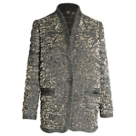 Isabel Marant Sequined Jacket in Green Wool