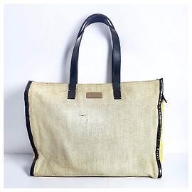 Fendi Zucca Panel Leinen Shopper Tote