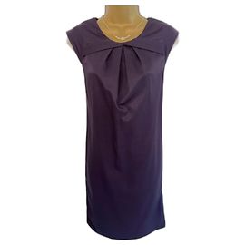 Whistles Womens Dark Plum Fine Wool Blend Shift Dress UK 8 US 4 EU 36