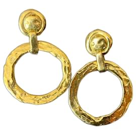 Boucles d'oreilles dorées Yves Saint Laurent