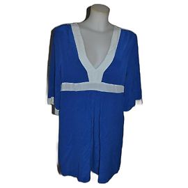 Autre Marque Minivestido de seda azul claro Semi Couture