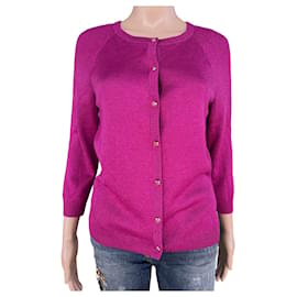 St John Knits Freesia Shimmer Pullover Rosa Wolle - Autre Marque