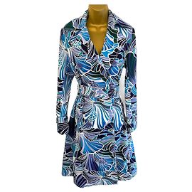 Autre Marque Max Mara Gabardina de lana con cinturón y estampado floral azul para mujer Talla L IT EU 42 Reino Unido 14