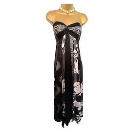 Autre Marque Monsoon Vestido largo de fiesta de seda negro Clementine para mujer, Boda 12