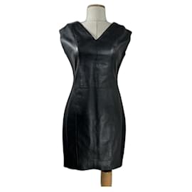 Schwarzes Lammleder Kleid - Autre Marque