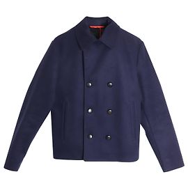 Caban corto di Alexander McQueen in lana vergine blu navy