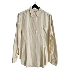 Autre Marque Camicia Caractère in seta ecru pesca