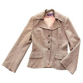 Autre Marque Arayal taillierte Jacke aus Wolle und Seide burgunderbraun