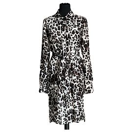 Vestido camisero Diane Von Furstenberg de seda estampado animal