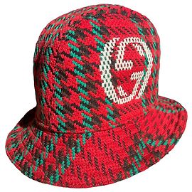 Cappello Fedora Gucci in lana rossa