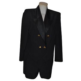 Autre Marque Peto con chaqueta Elisa Landry Negro Seda Lana Viscosa