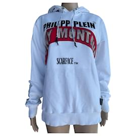 Philipp Plein Tony Montana Pullover Weiß Baumwolle M
