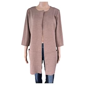 Marella Strickpullover aus Wolle Beige Gr. M