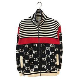 ***GUCCI GG HIGH NECK STRICK-CARDIGAN MIT REISSVERSCHLUSS
