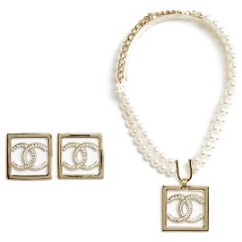 Chanel 23P set CC in orecchini quadrati XL