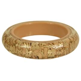 Brazalete Louis Vuitton beige con lentejuelas de resina Inclusion doradas