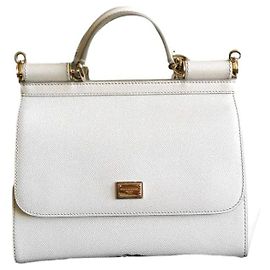 Borsa a mano Dolce & Gabbana Sicily in pelle bianca