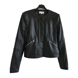 Patrizia Pepe Bikerjacke Schwarz Kunstleder 42