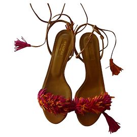 Aquazzura Sandalen aus Leder rot beige orange