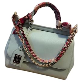 Dolce & Gabbana Sicily Handtasche blau Leder