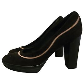 Zapatos de tacón Tod's de bloque marrón oscuro