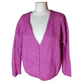 SéZane Suzana Strickjacke Baumwolle Fuchsia