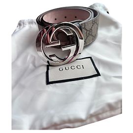 Cintura Gucci Supreme GG in pelle beige