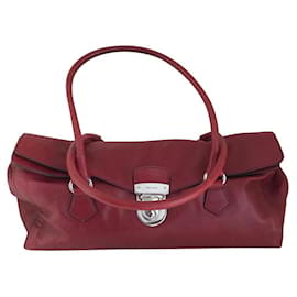 Borsa Prada Easy in pelle di agnello rosso scuro