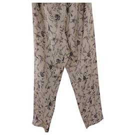 Pantalones con estampado de seda Forte Forte Negro Beige