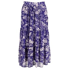 Falda violeta a capas con estampado floral Uria de Ba&sh