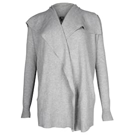 Theory Rippstrick-Cardigan aus grauer Viskose