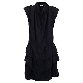 Minivestido em camadas Iro Calcie Day em rayon preto