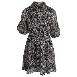 Minivestido Pinko con mangas abullonadas en poliéster con estampado animal